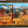 painting of 3 of Heritage sites: Bhaktapur, Patan, Basantapur with Annapurna Range